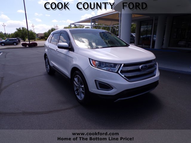 White Platinum Metallic Tri-Coat 2018 Ford Edge Titanium SUV / Crossover Front-Wheel Drive