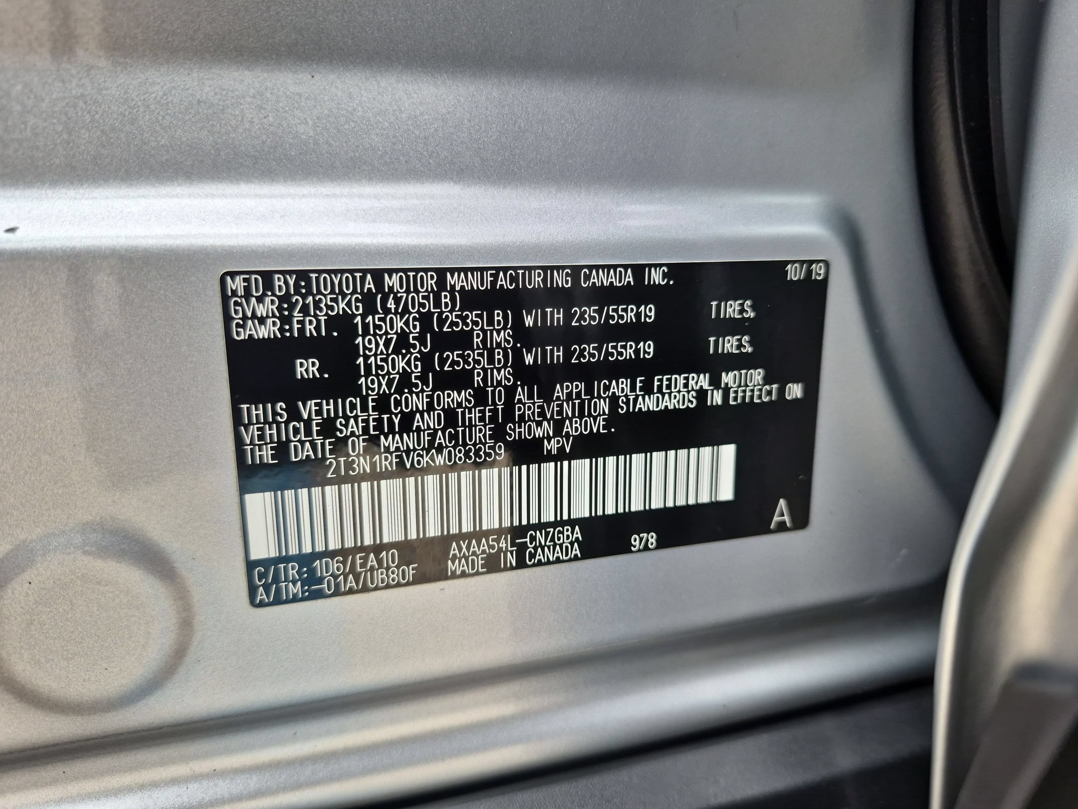 Used 2019 Silver Sky Metallic Toyota Limited AWD image 37