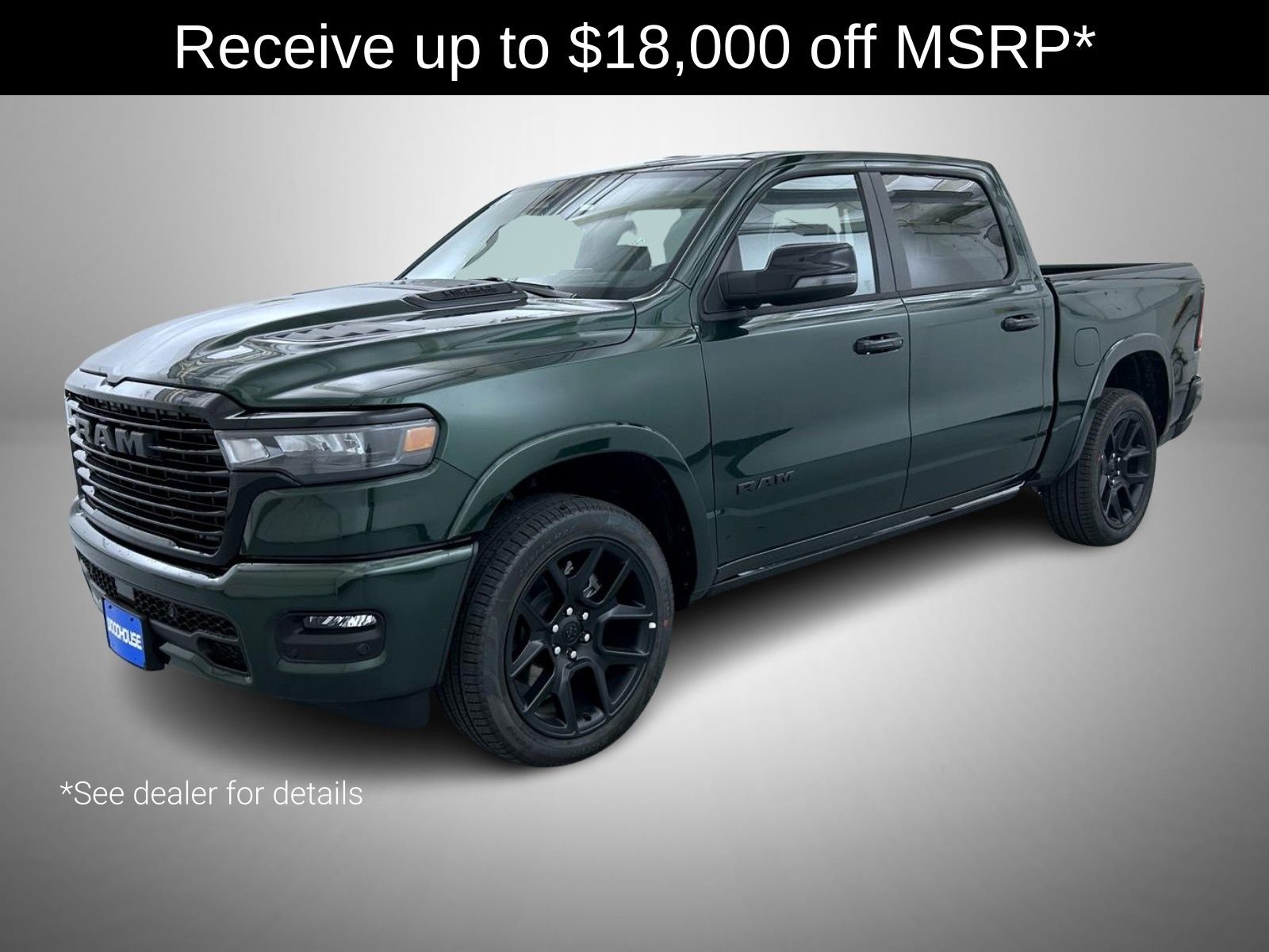 New 2026 Serrano-Green Metallic Exterior Paint RAM Laramie image 1