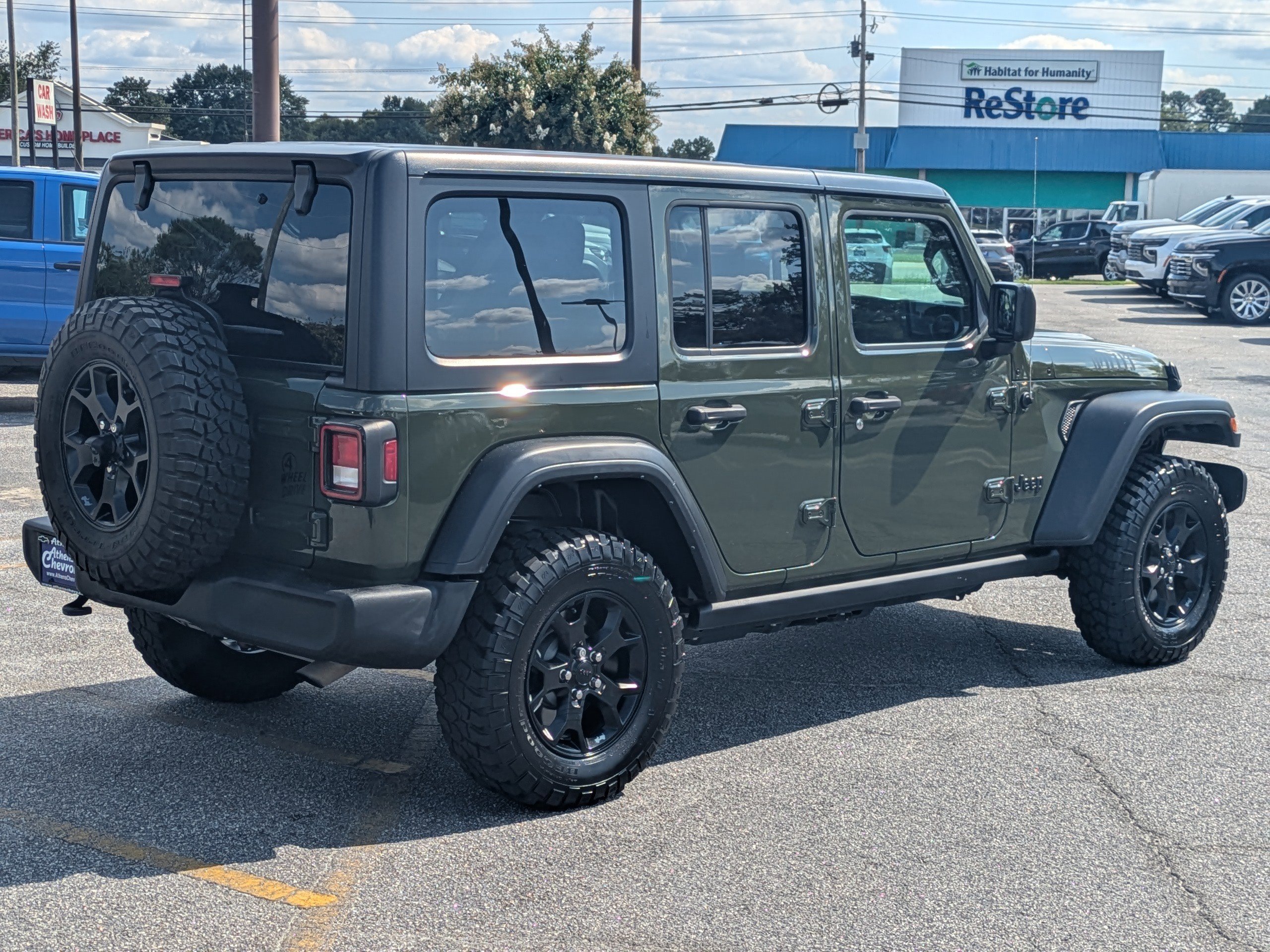 Used 2021 Sarge Green Clearcoat Jeep Unlimited Willys Sport image 4