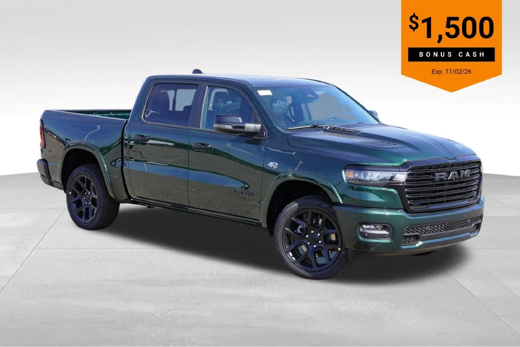 New 2026 Serrano-Green Metallic Exterior Paint RAM Laramie image 1