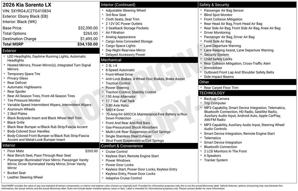 Used 2026 Black Kia LX image 25