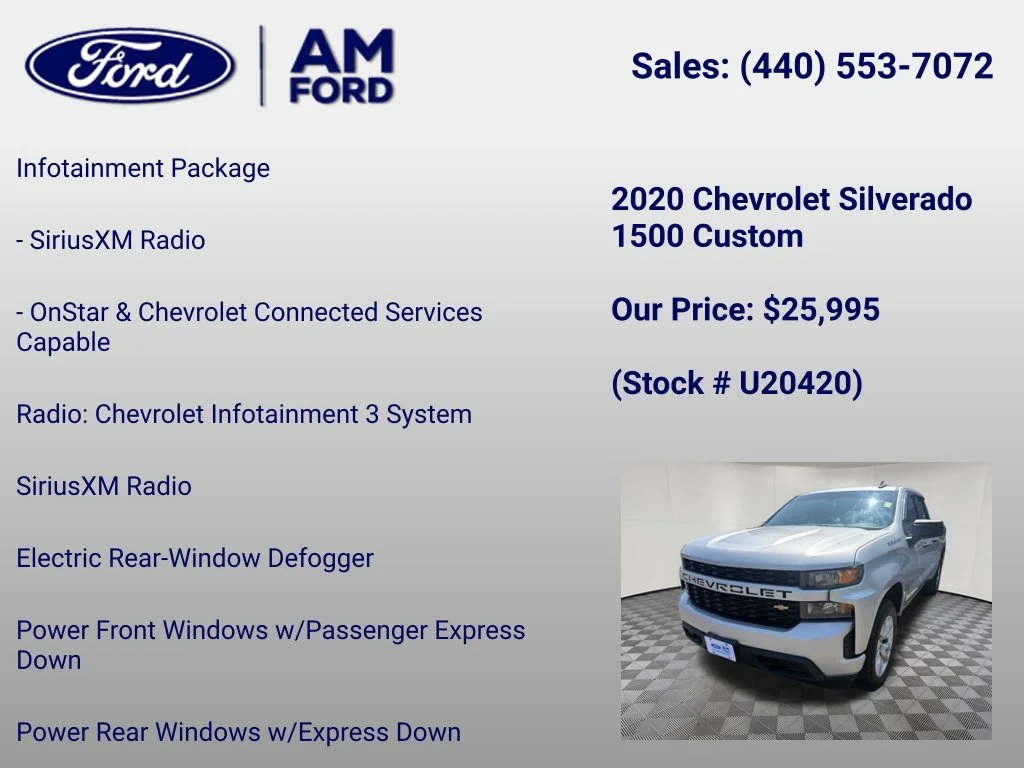 Used 2020 Silver Ice Metallic Chevrolet Custom image 30
