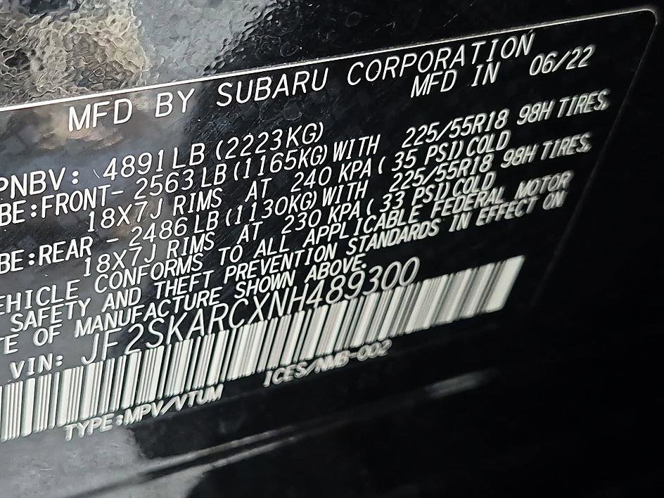 Used 2022 Crystal Black Silica Subaru Touring image 37