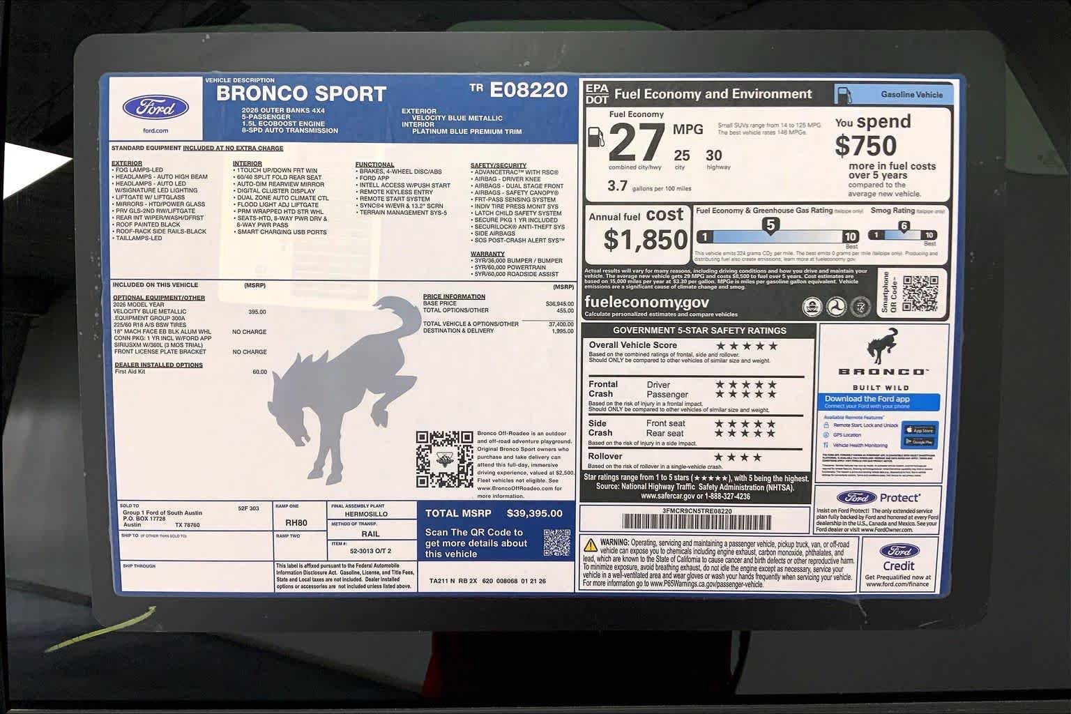 New 2026 Velocity Blue Metallic Ford Outer Banks® image 21