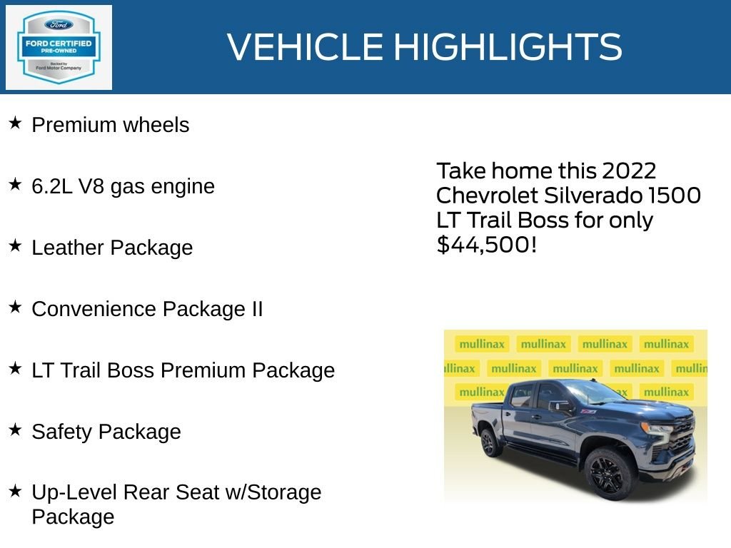 Certified Used 2022 Blue Chevrolet LT Trail Boss image 23