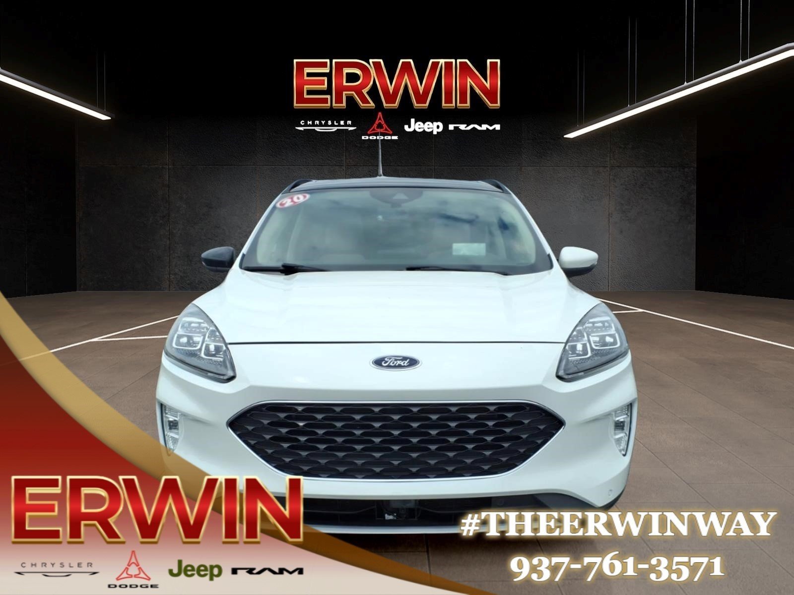 Used 2020 Star White Metallic Tri-Coat Ford Titanium image 2