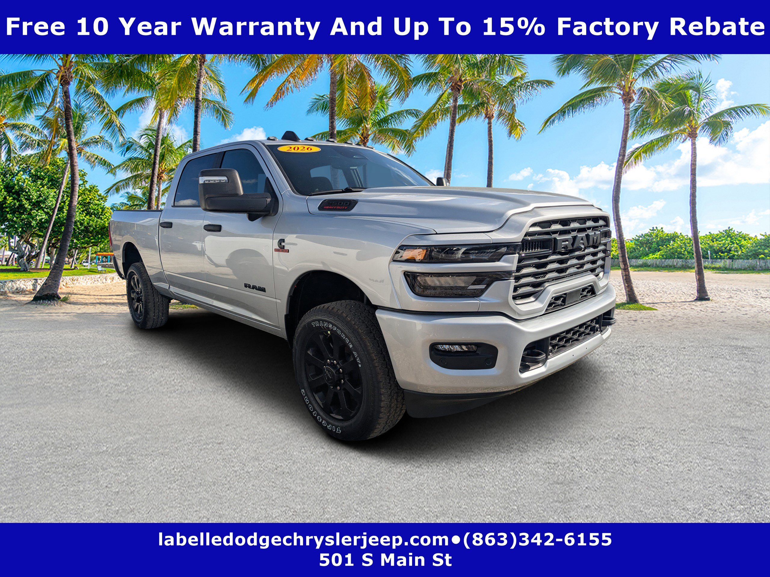 New 2026 Silver-Zynith Exterior Paint RAM Big Horn image 1