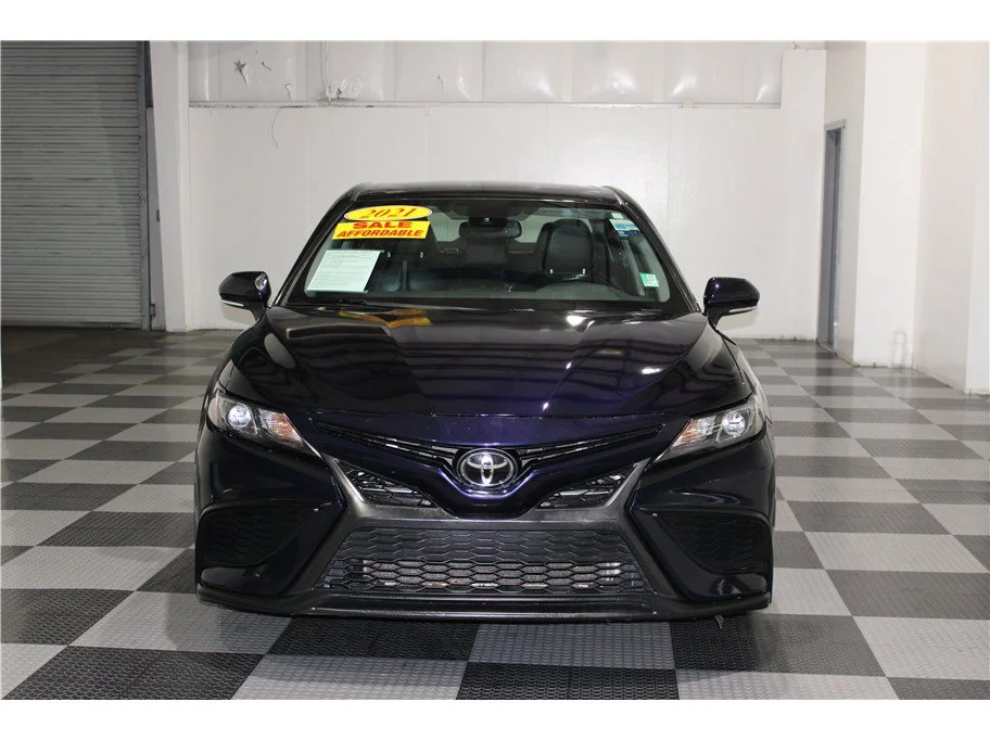 Used 2021 Blue Toyota SE Sedan 4D image 2