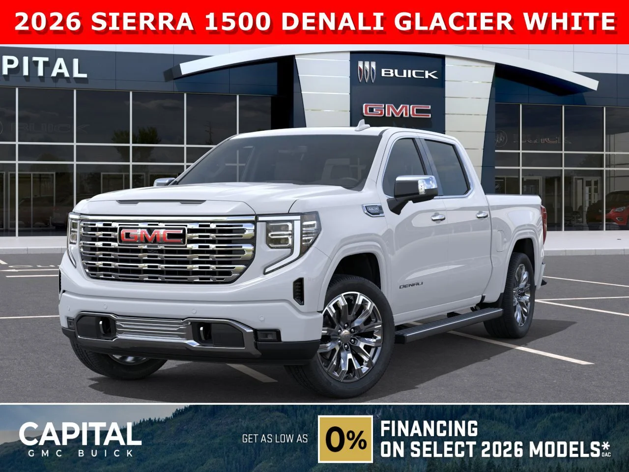 New 2026 GLACIER WHITE TRICOAT GMC Denali image 1