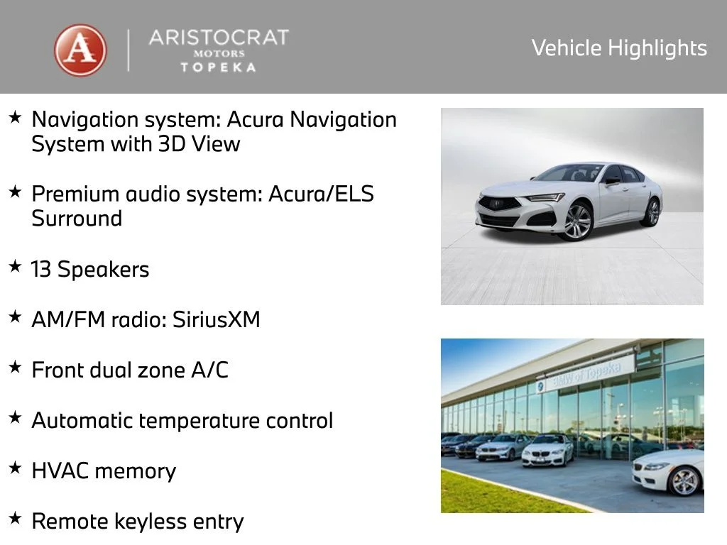 Used 2022 Acura TLX Technology Package with VIN 19UUB5F49NA003503 for sale in Kansas City