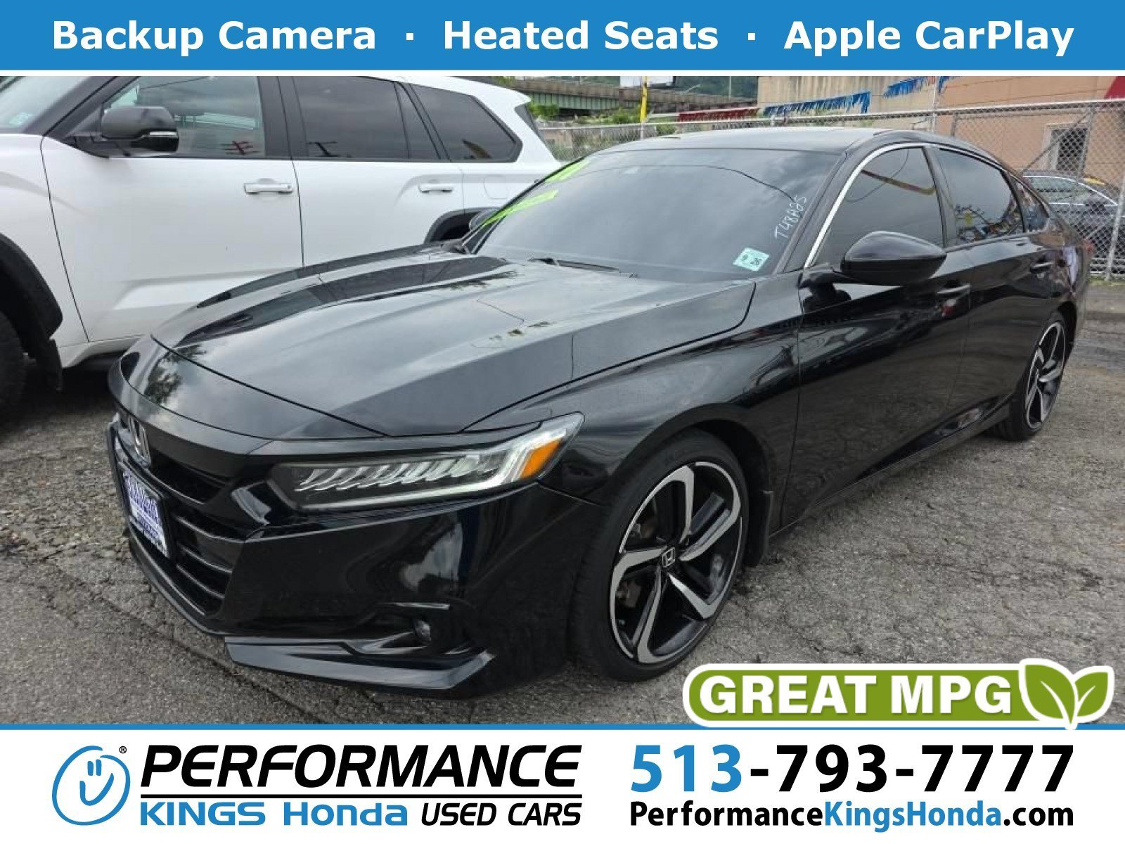 Used 2021 Crystal Black Pearl Honda Sport image 1