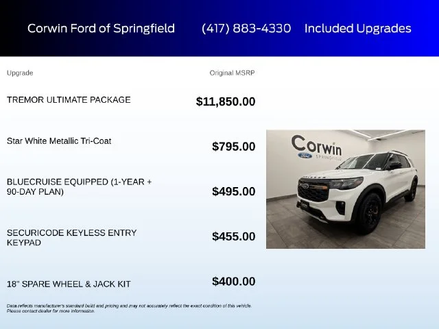 New 2026 Star White Metallic Tri-Coat Ford Tremor® image 5