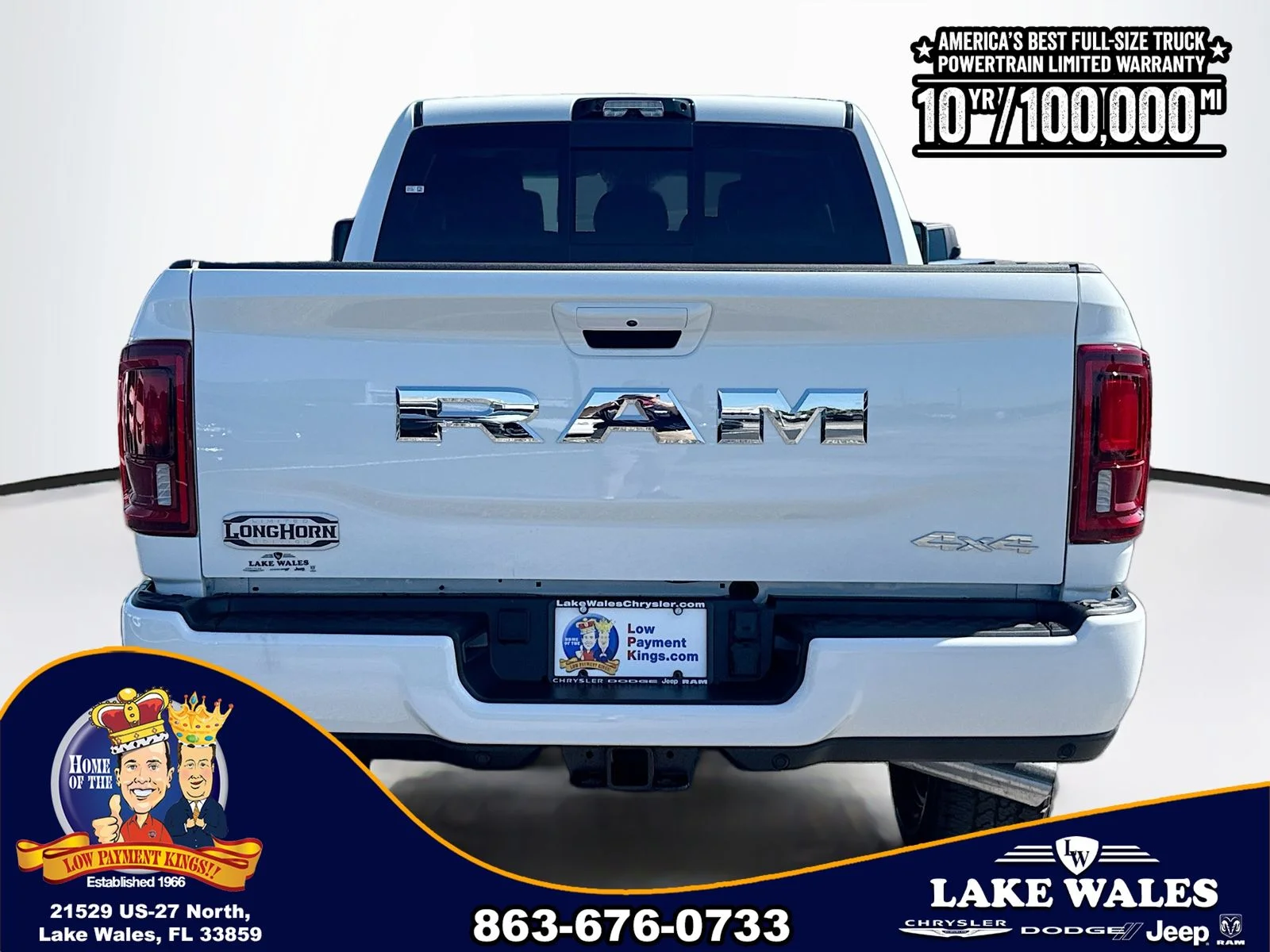 New 2026 Bright White Clear-Coat Exterior Paint RAM Limited Longhorn image 5