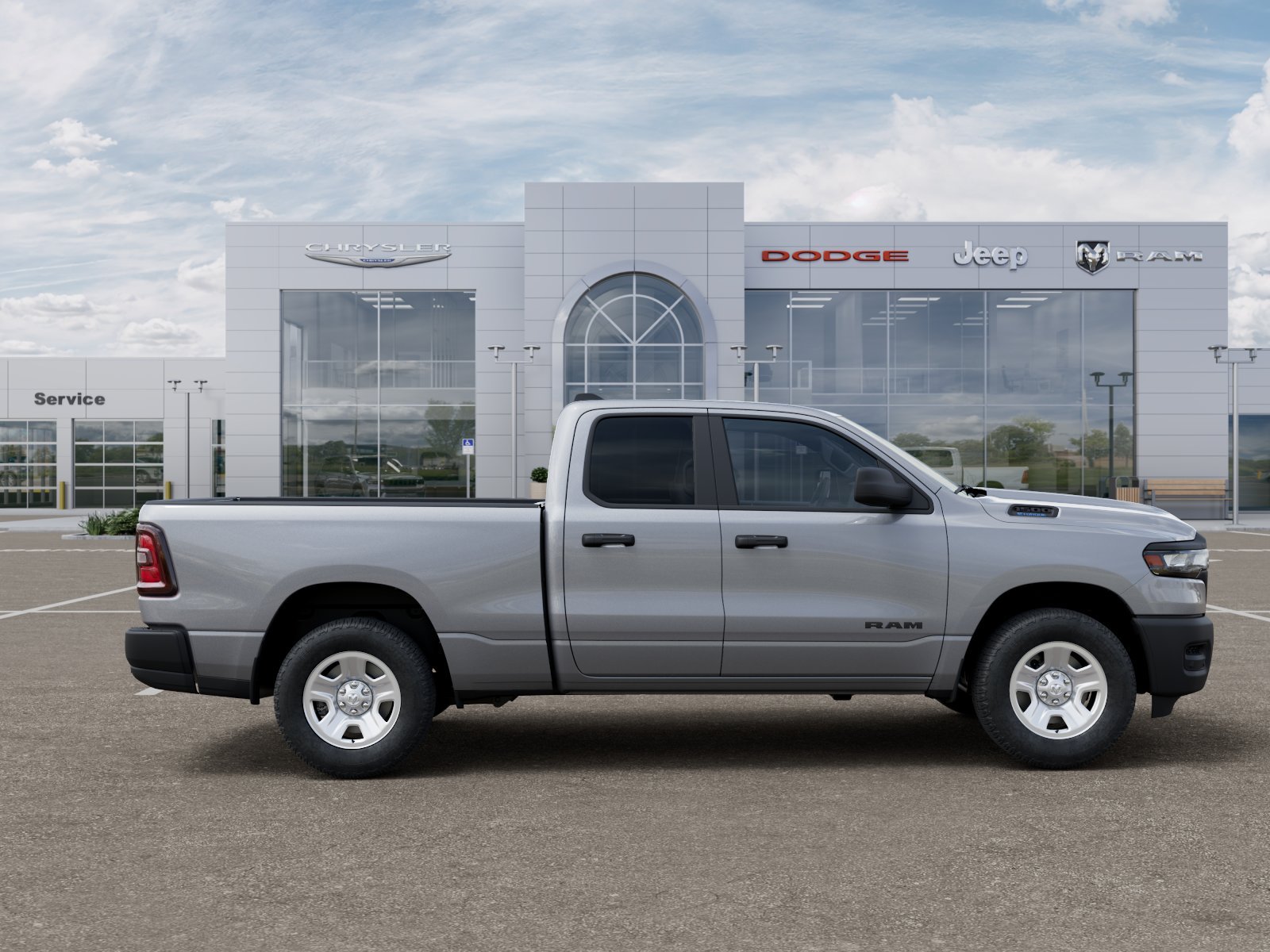 New 2025 Billet Silver Metallic Clear-Coat Exterior Paint RAM Tradesman image 12