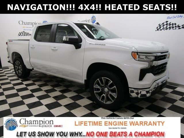 Summit White 2024 Chevrolet Silverado 1500 LT Crew Cab 4WD Pickup Truck Four-Wheel Drive