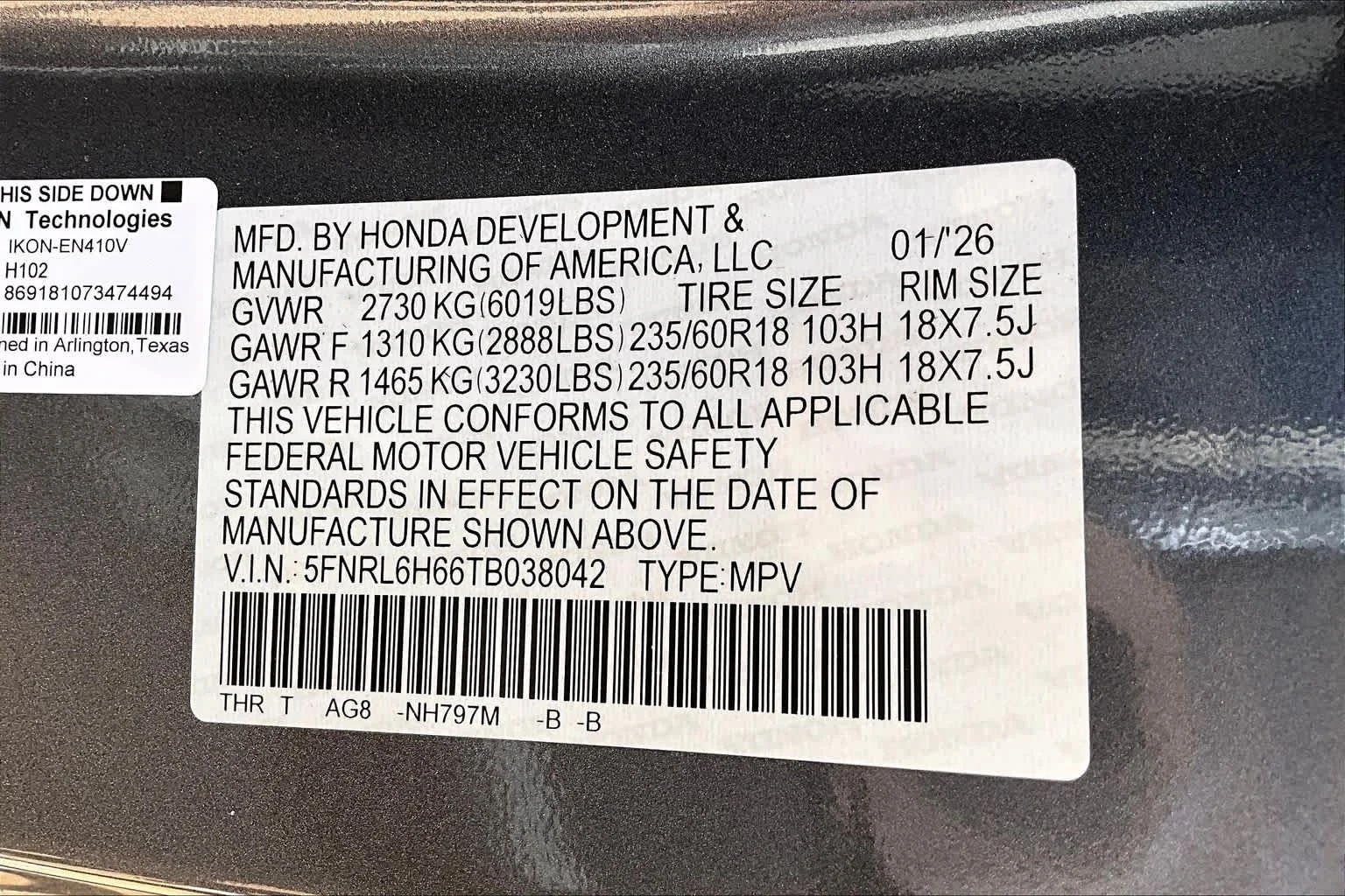2026 Honda Odyssey EX-L - Photo 20