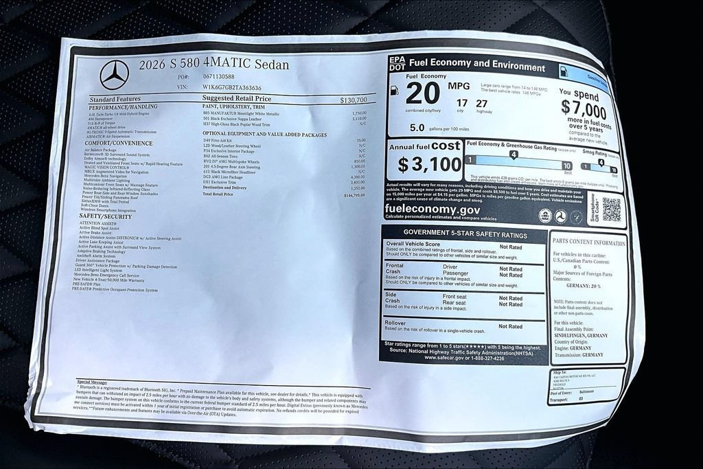 New 2026 MANUFAKTUR Moonlight White Metallic Mercedes-Benz S 580 image 28