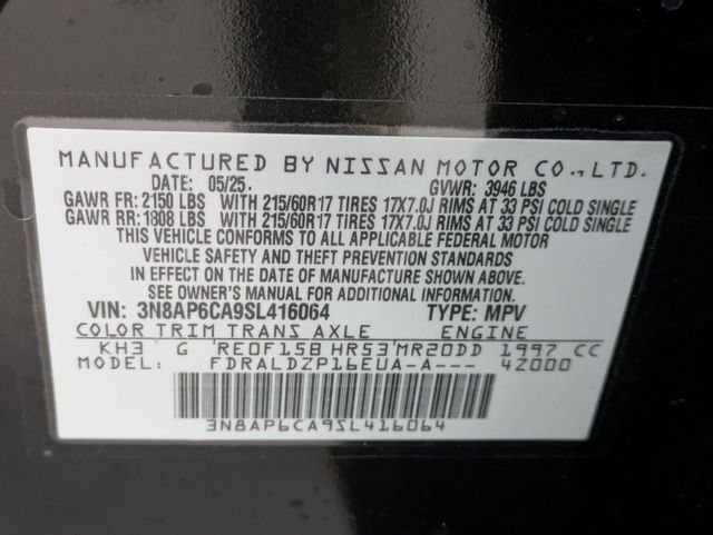Certified Used 2025 Super Black Nissan SV image 29