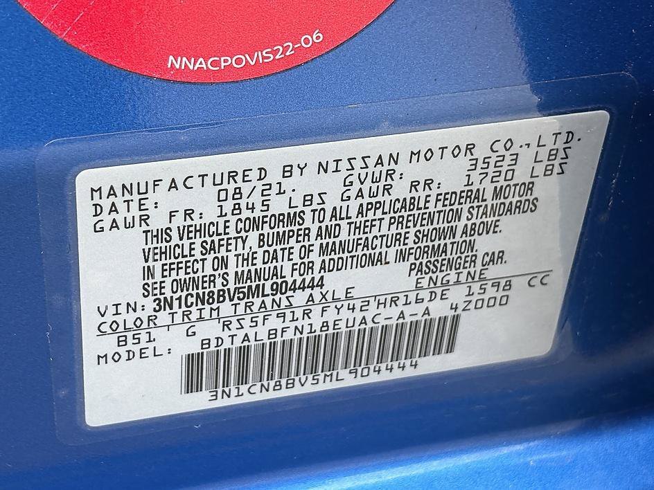 Used 2021 Blue Nissan S 5-Speed Manual Transmission image 24