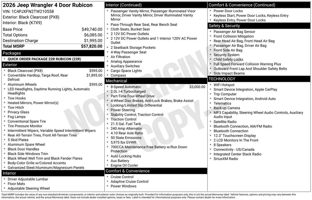 Used 2026 Black Jeep Rubicon image 16