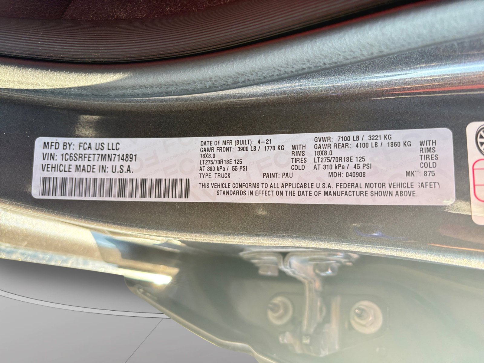 Used 2021 Granite Crystal Metallic Clearcoat Ram Rebel image 24