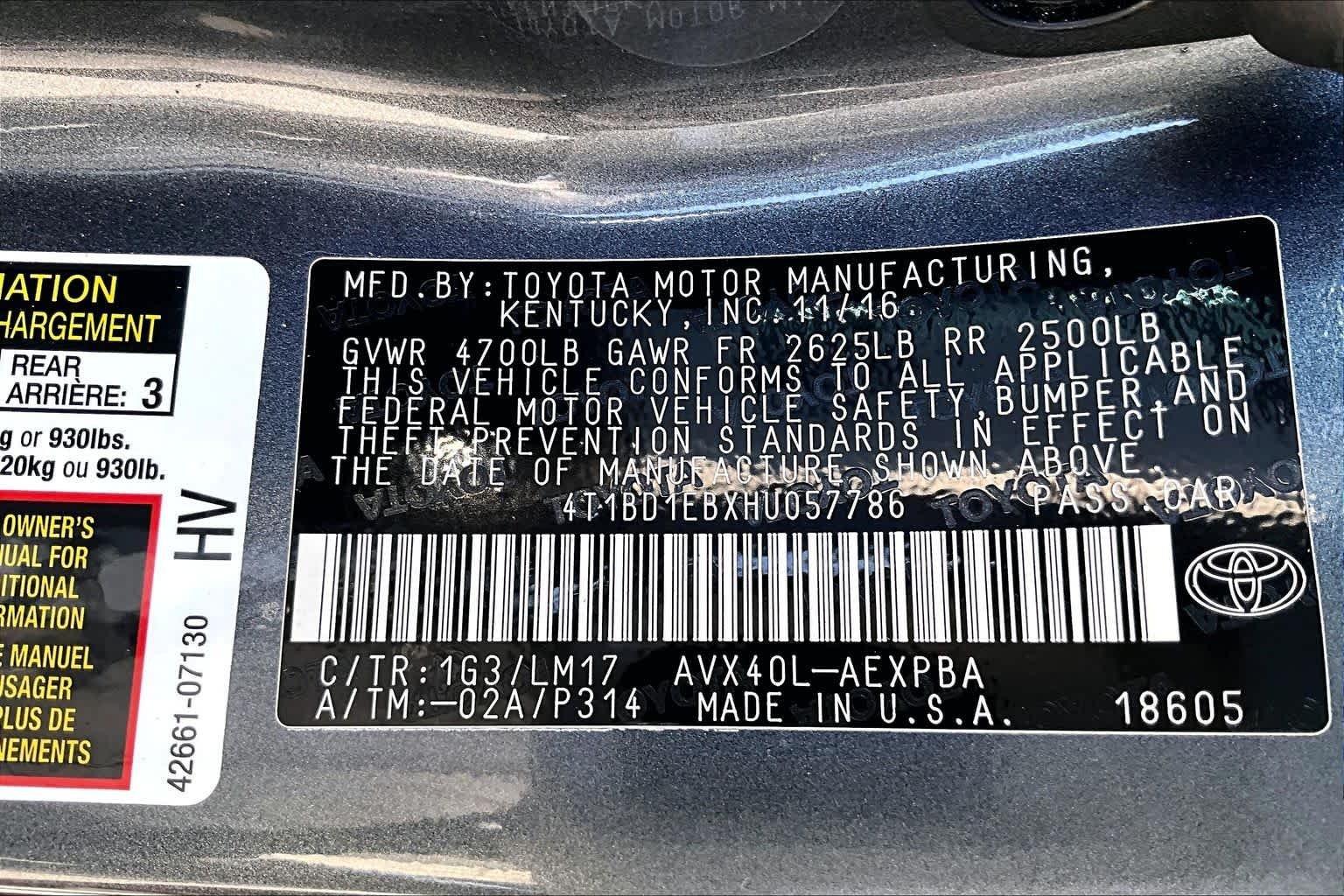 Used 2017 Magnetic Gray Metallic Toyota Hybrid Limited image 37