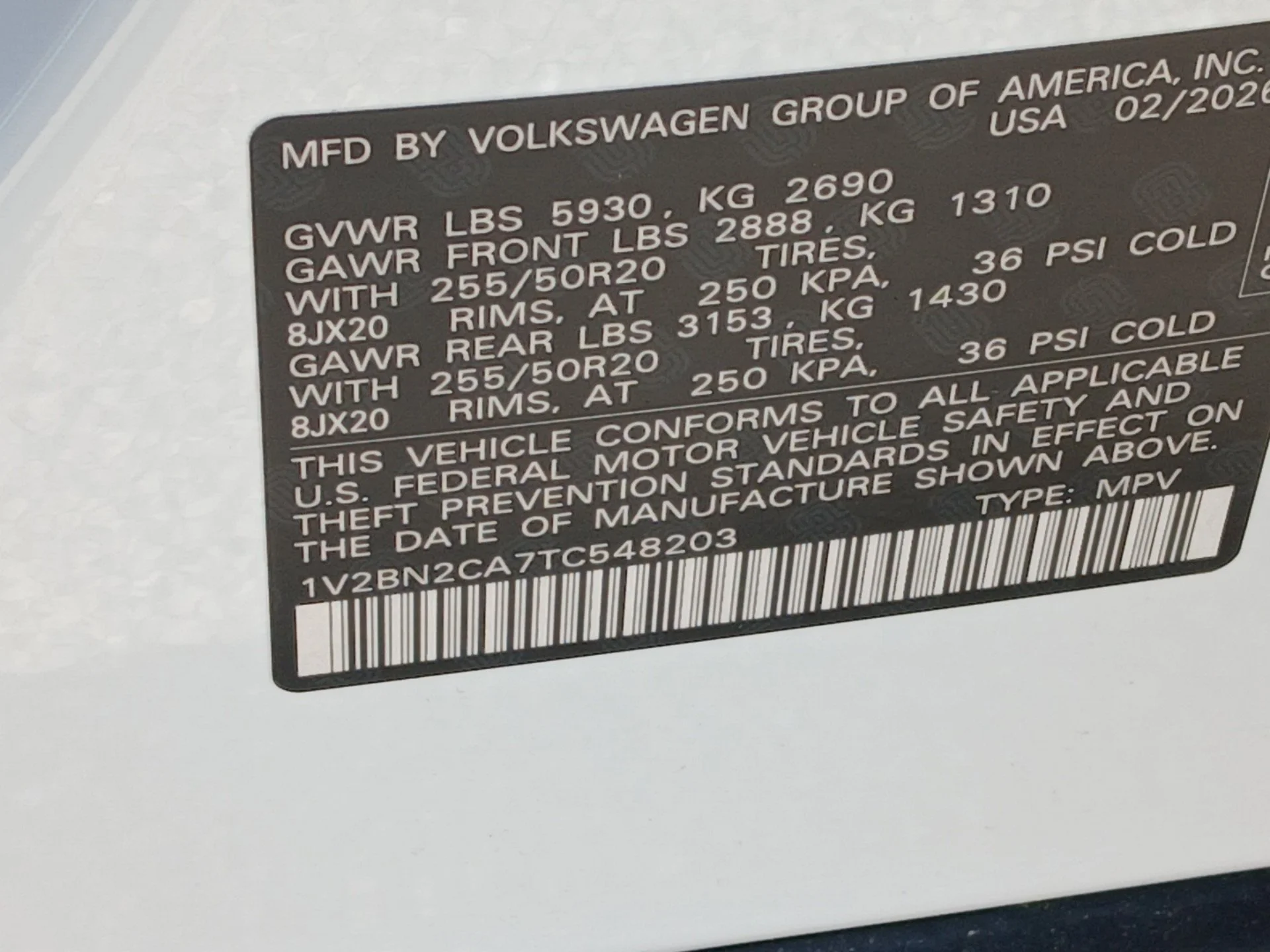 New 2026 Opal White Pearl Volkswagen 2.0T SEL image 18
