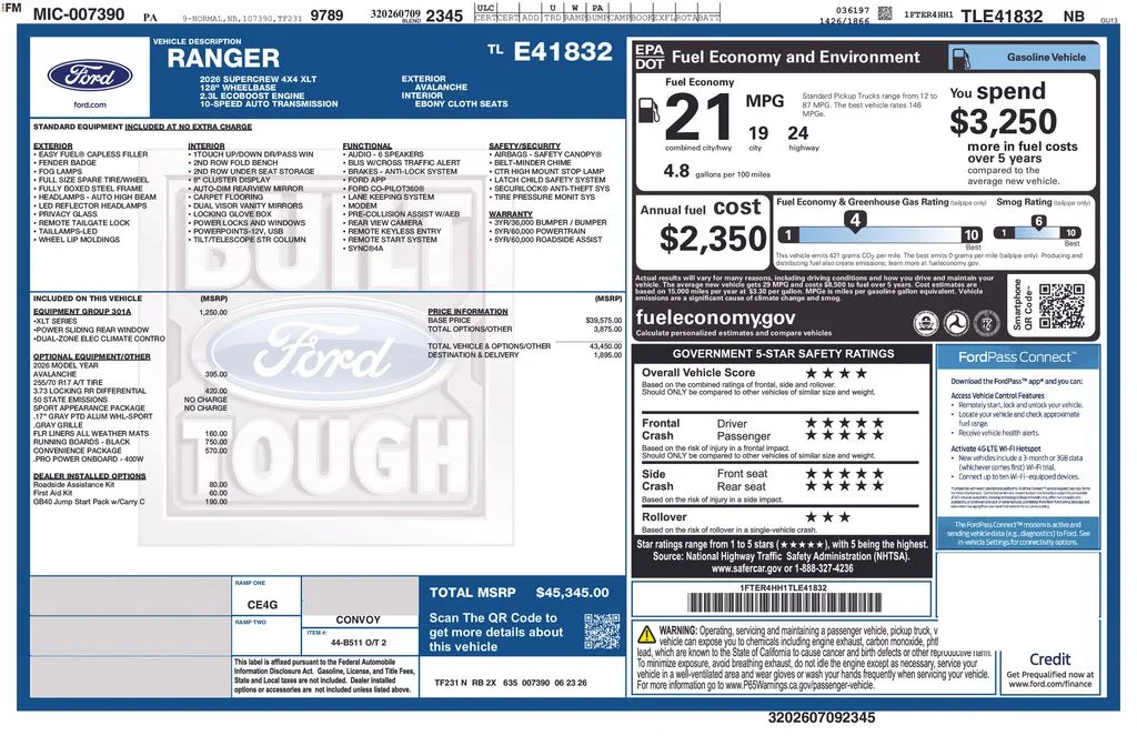 New 2026 Avalanche Ford XLT image 2