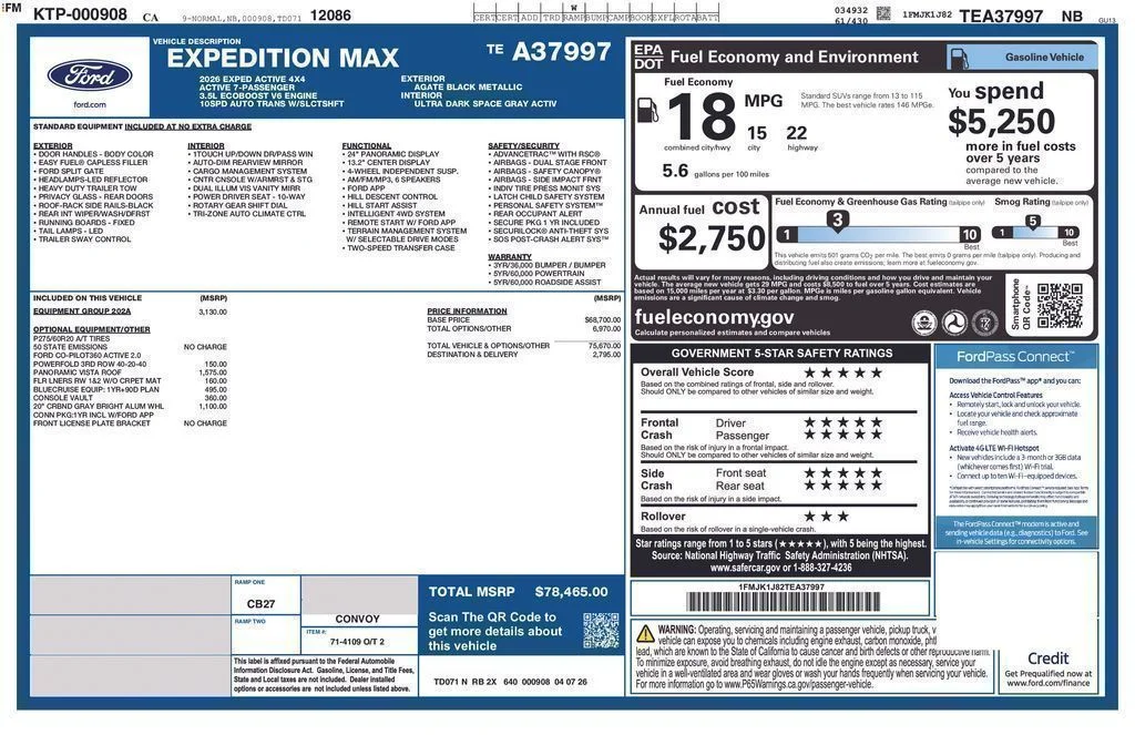 New 2026 Agate Black Metallic Ford Active image 13