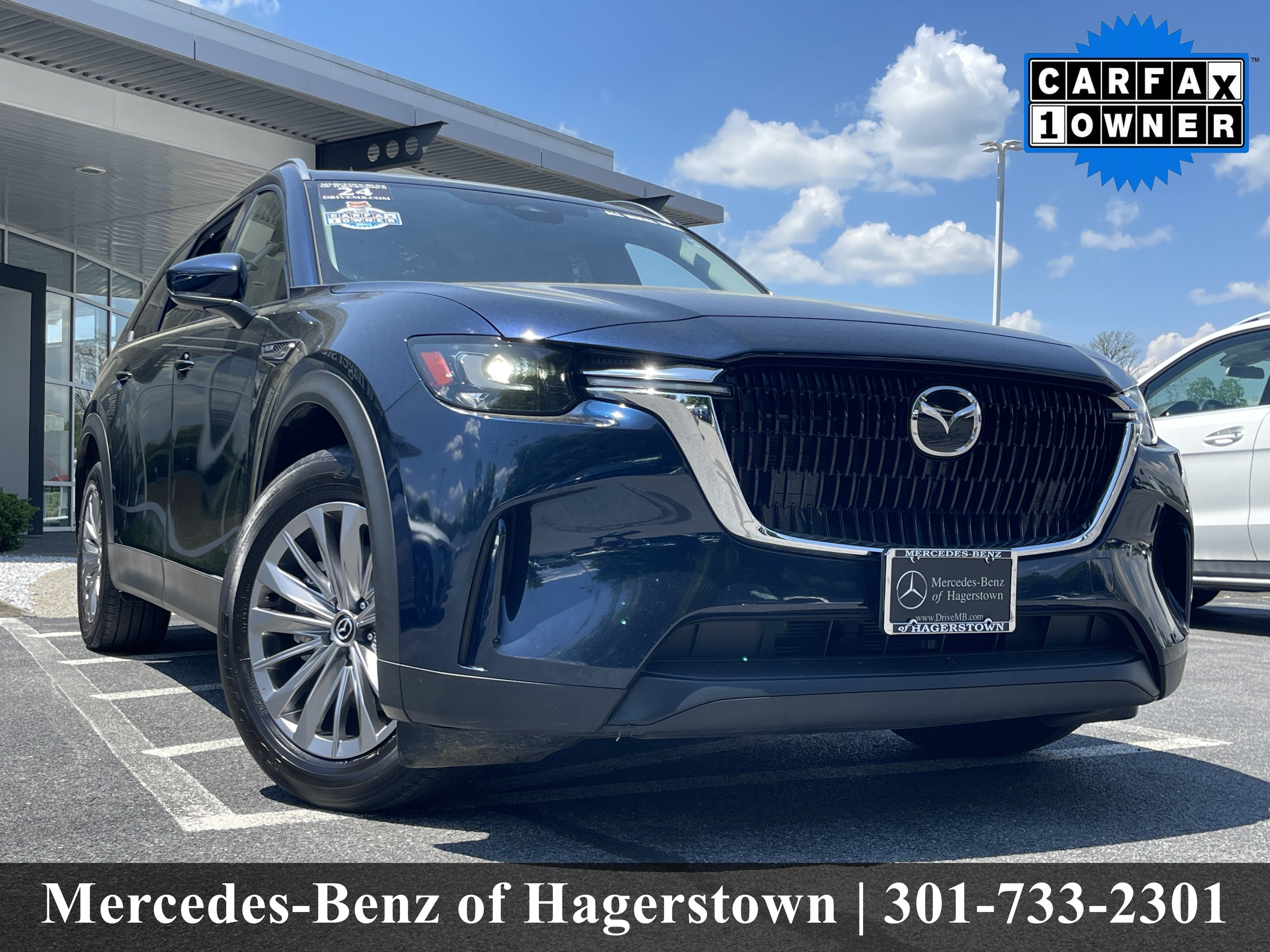 Used 2024 Deep Crystal Blue Mica Mazda Preferred AWD image 1