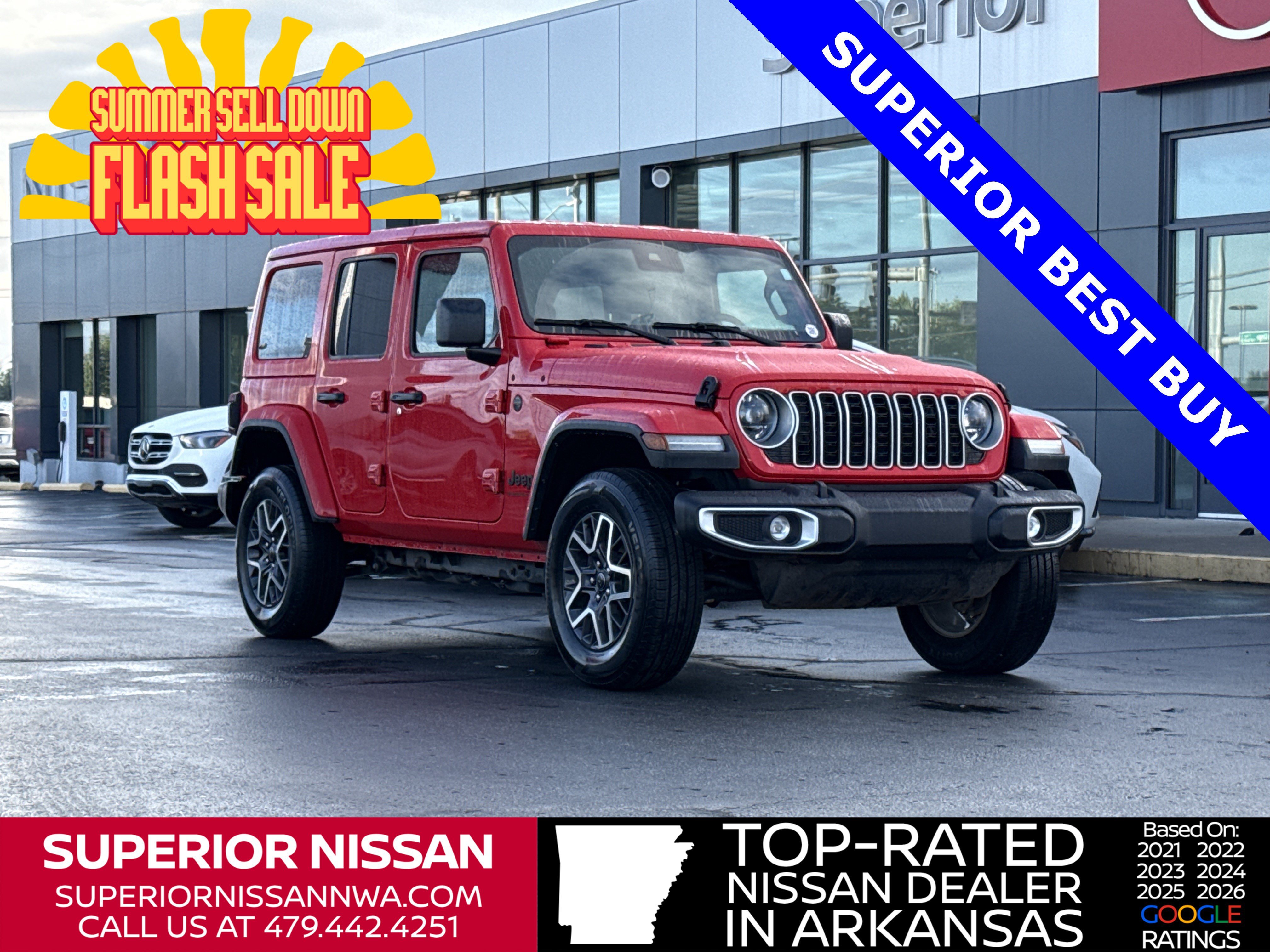 Used 2025 Firecracker Red Clearcoat Jeep Sahara 4WD image 1