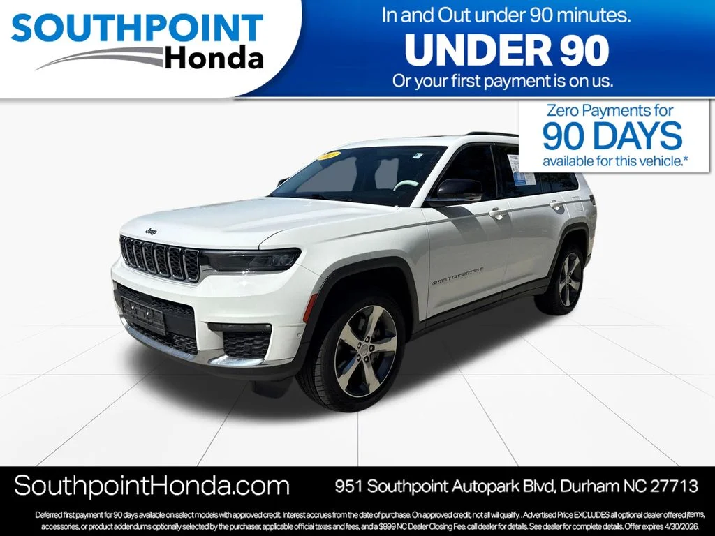 Used 2021 Bright White Clearcoat Jeep Limited image 3