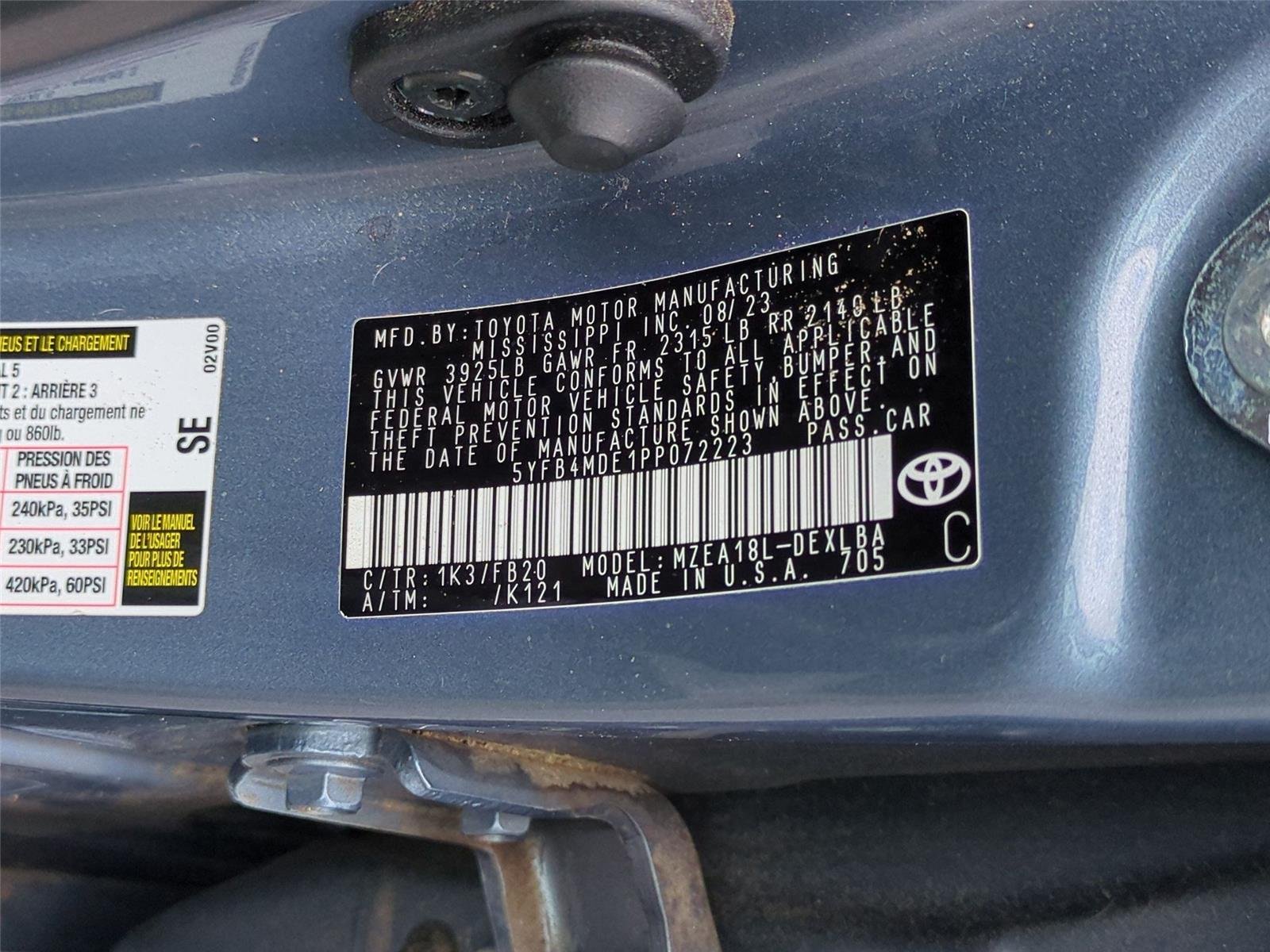 Used 2023 Celestite Toyota LE image 38