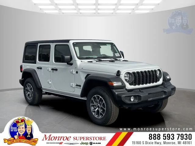 New 2026 Bright White Clear-Coat Exterior Paint Jeep Sport S image 1