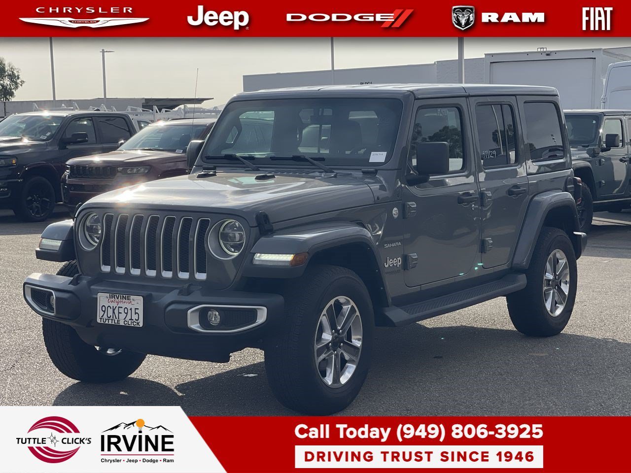 Used 2022 Sting-Gray Clearcoat Jeep Unlimited Sahara image 3