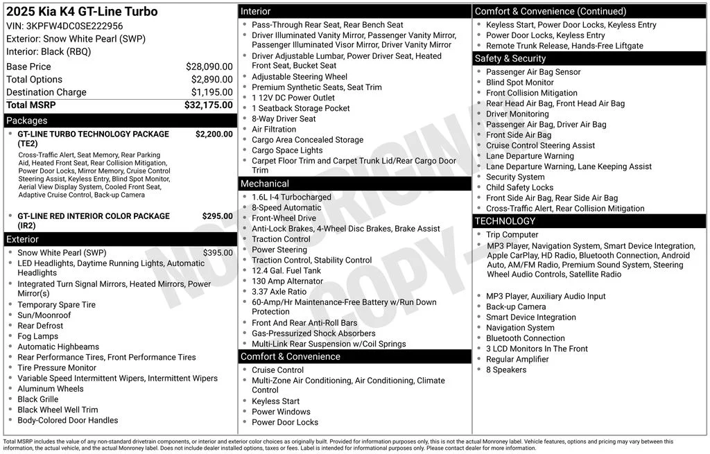 New 2025 Snow White Pearl Kia GT-Line Turbo image 13