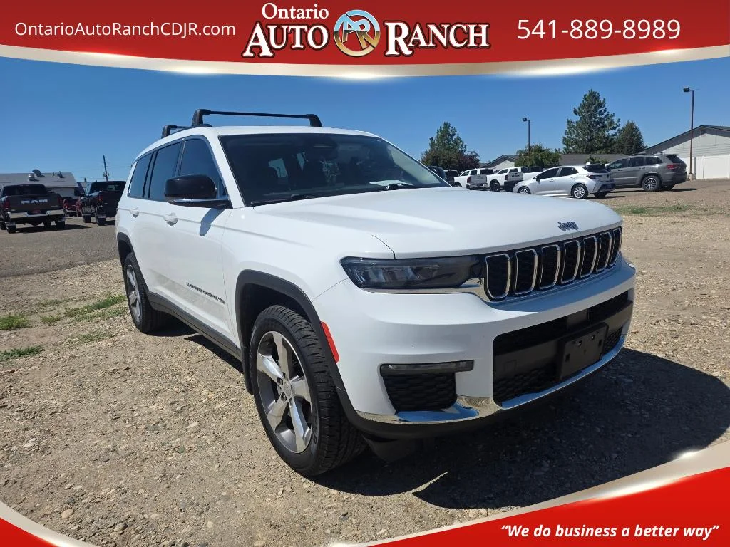 Used 2021 Bright White Clearcoat Jeep Limited image 1