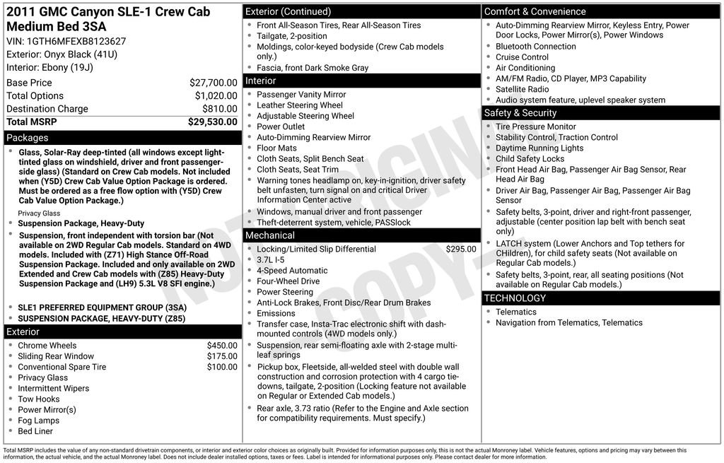 Used 2011 Onyx Black GMC SLE1 image 5