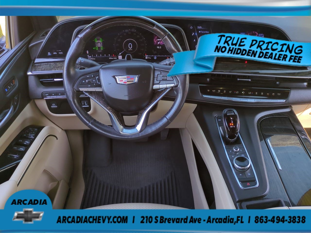 Used 2023 Dark Moon Blue Metallic Cadillac 4WD Premium Luxury image 16