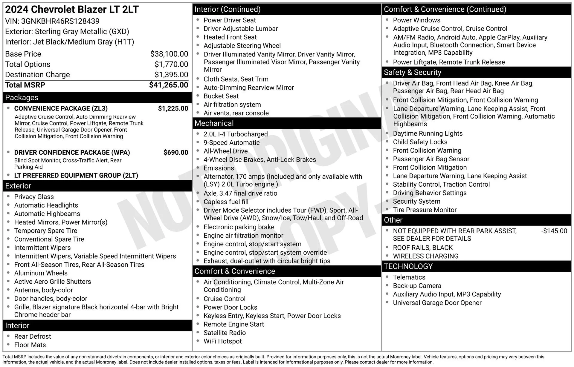 Used 2024 Sterling Gray Metallic Chevrolet 2LT image 3