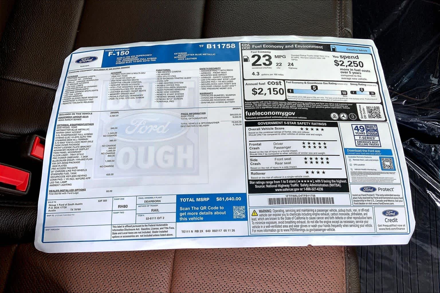 New 2026 Antimatter Blue Metallic Ford King Ranch® image 20