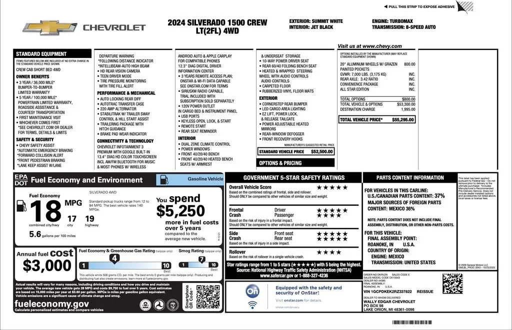 Used 2024 Summit White Chevrolet LT (2FL) image 2