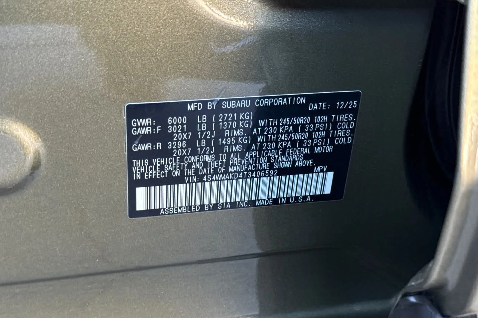 New 2026 AUTUMN GREEN METALLIC Subaru Touring 7-Passenger image 25
