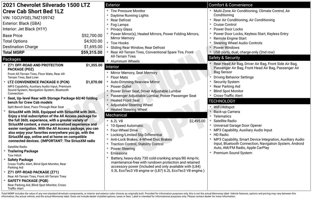 Used 2021 Black Chevrolet LTZ image 21