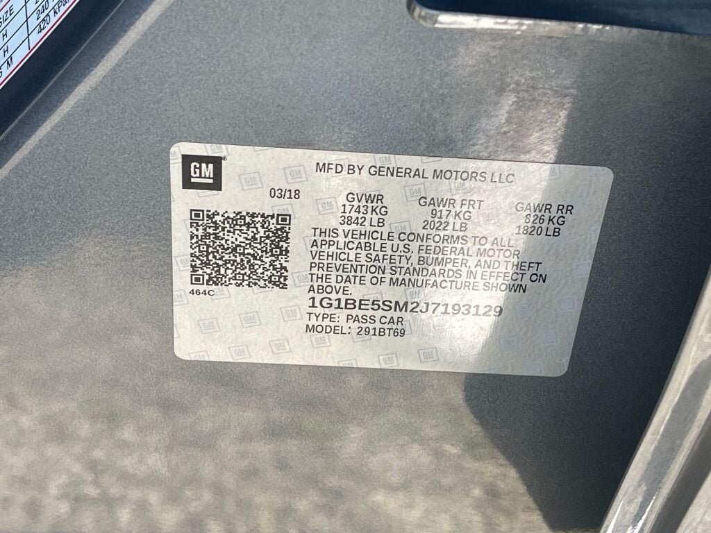 Certified Used 2018 Satin Steel Metallic Chevrolet LT image 38