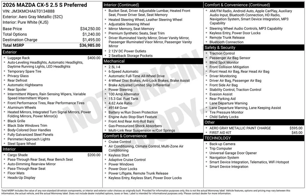 New 2026 Gray Mazda 2.5 S Preferred 2.5 S Preferred image 4