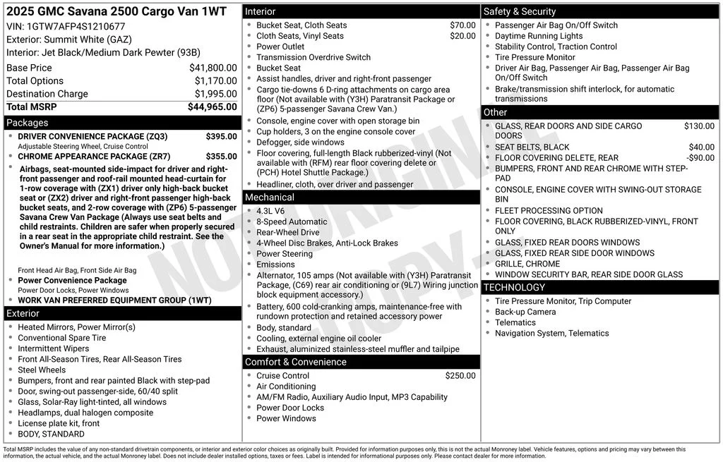 Used 2025 White GMC Work Van image 3