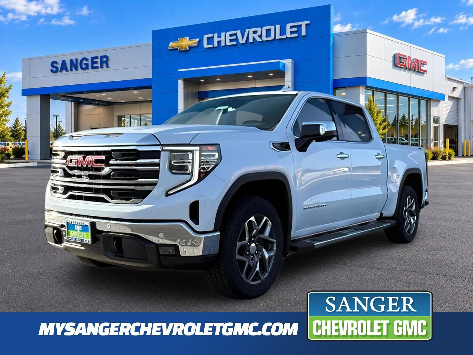 New 2026 Glacier White Tricoat GMC SLT image 1
