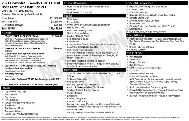 Used 2021 SHADOW GRAY METALLIC Chevrolet LT Trail Boss image 5